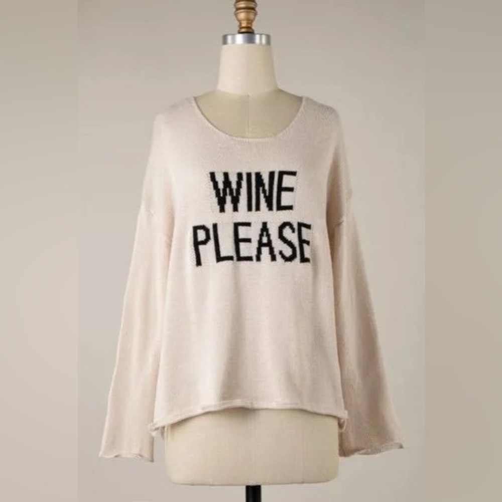 NWT Miracle “Wine Please” Sweater